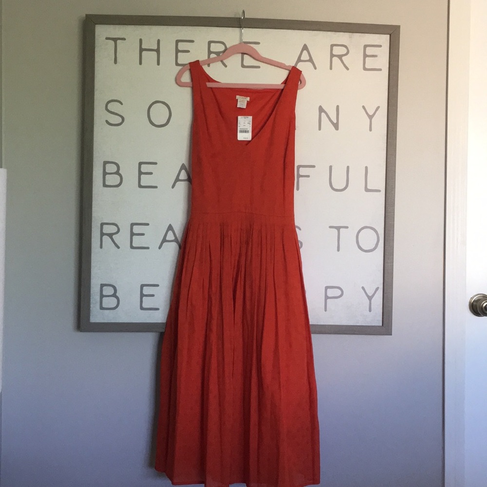 J Crew Red/Orange Summer Dress NWT